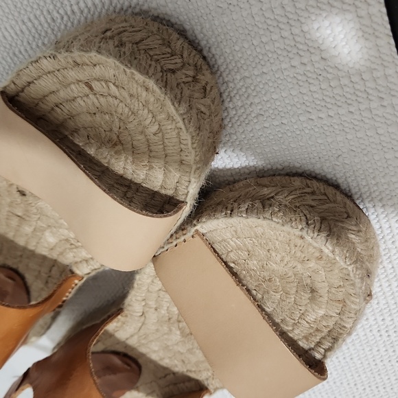 Soludos Espadrilles leather Flatform Two Tone sandals - Picture 3 of 12